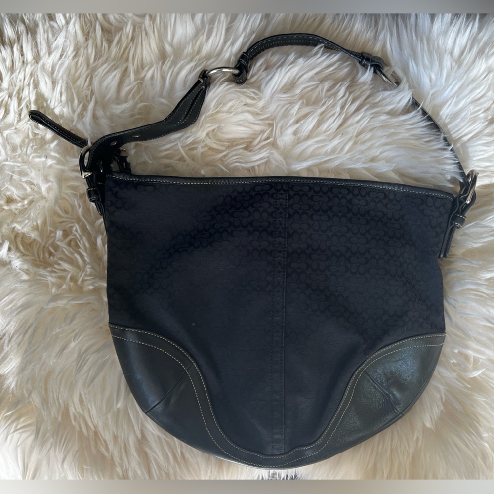 COACH Over the Shoulder Bag (large purse) - ALL BLACK - Small C’s (match to A)
